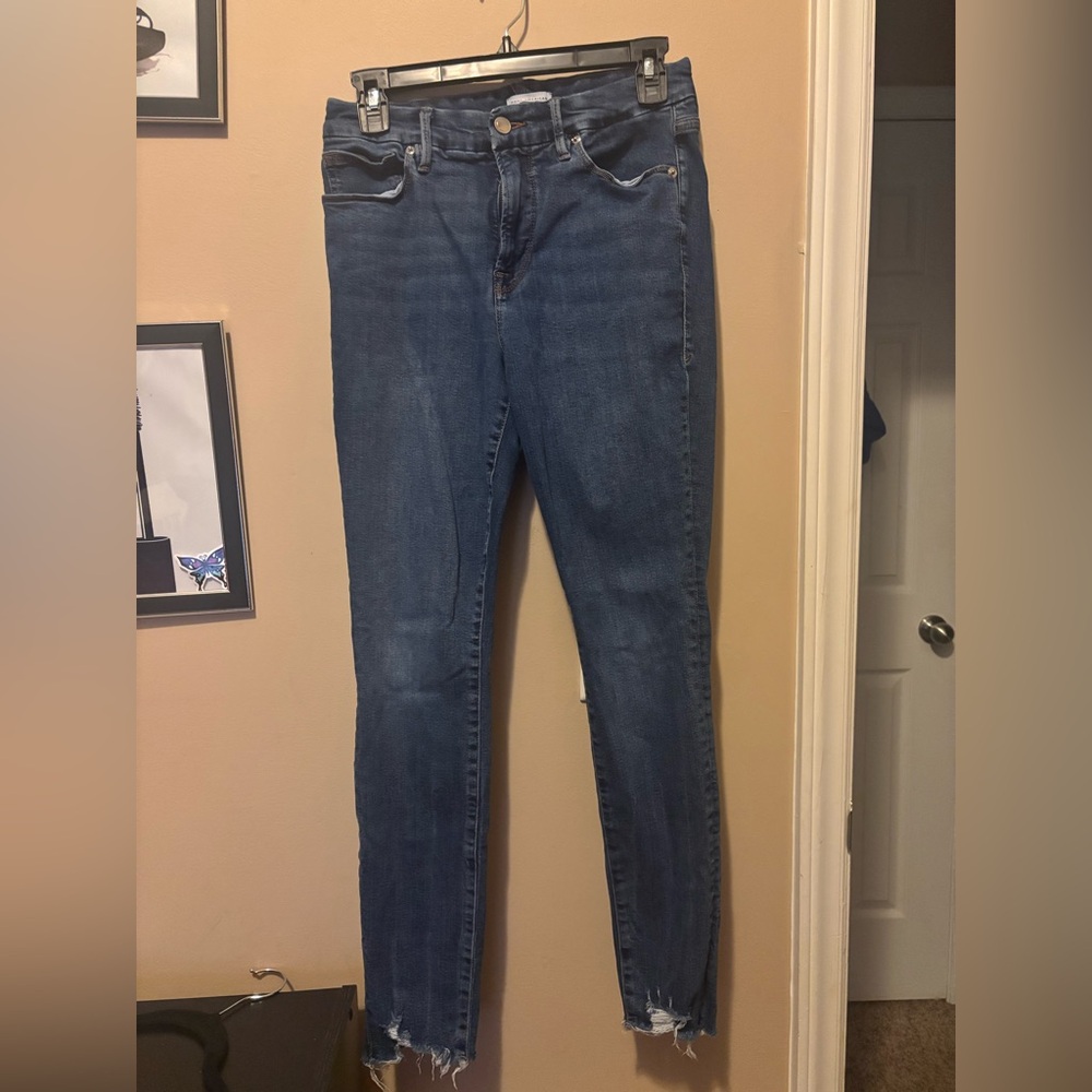 Good American Distressed Blue Skinny Jeans